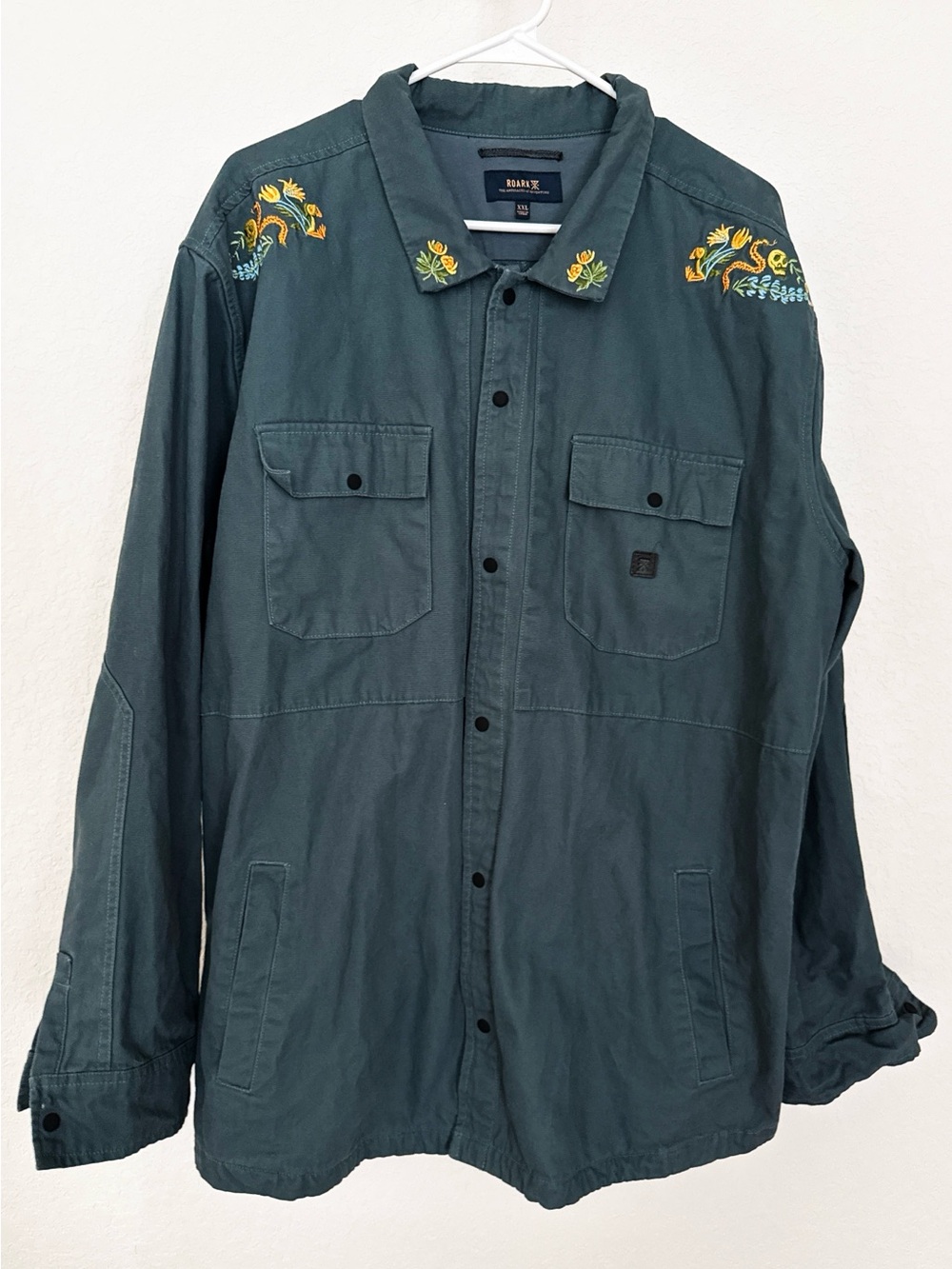 Roark Slate Green Embroidered Workshirt Jacket